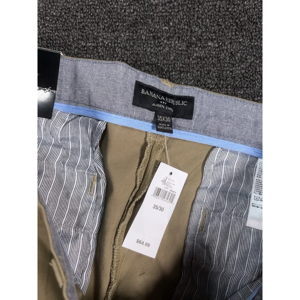 New Banana Republic Pants Men's 35x30 (Fits 36x29) Beige Aiden Stretch Chino